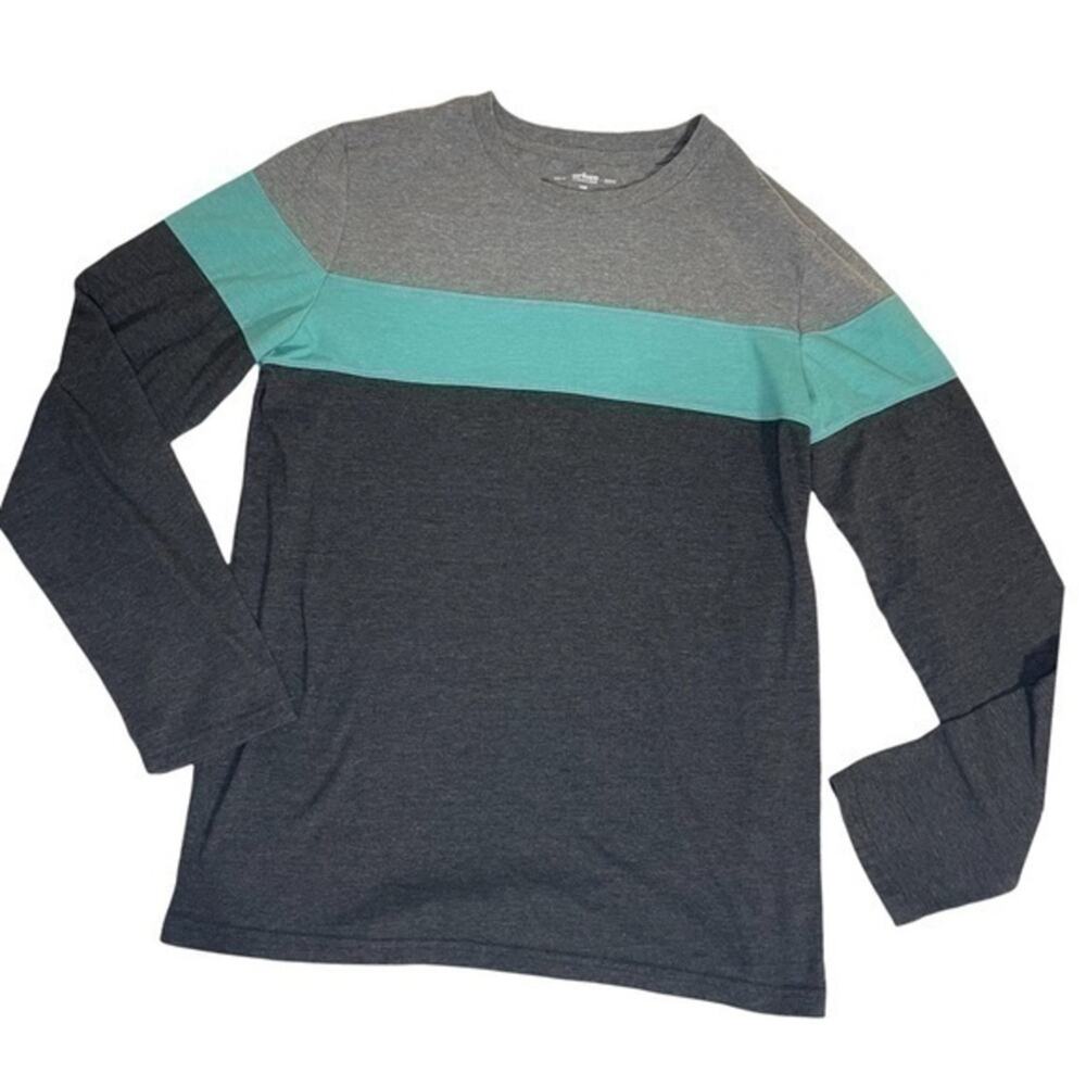 Urban Pipeline Striped T-shirt Long Sleeve Boys size XL blue gray tee stripes